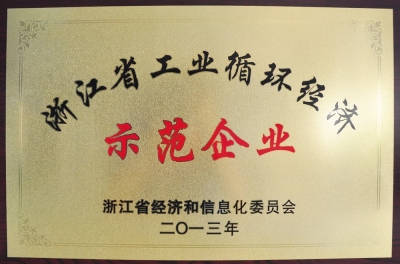 浙江省工業(yè)循環(huán)經濟示范企業(yè)